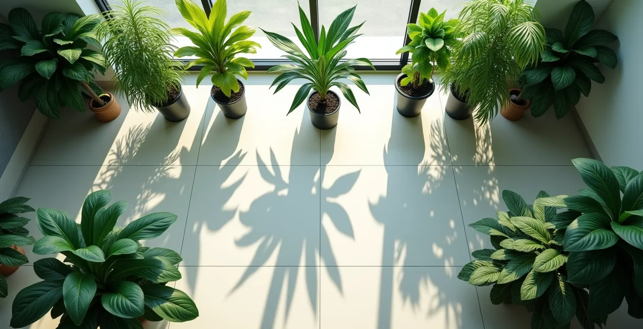 Bureau montréalais moderne avec disposition stratégique de plantes dépolluantes