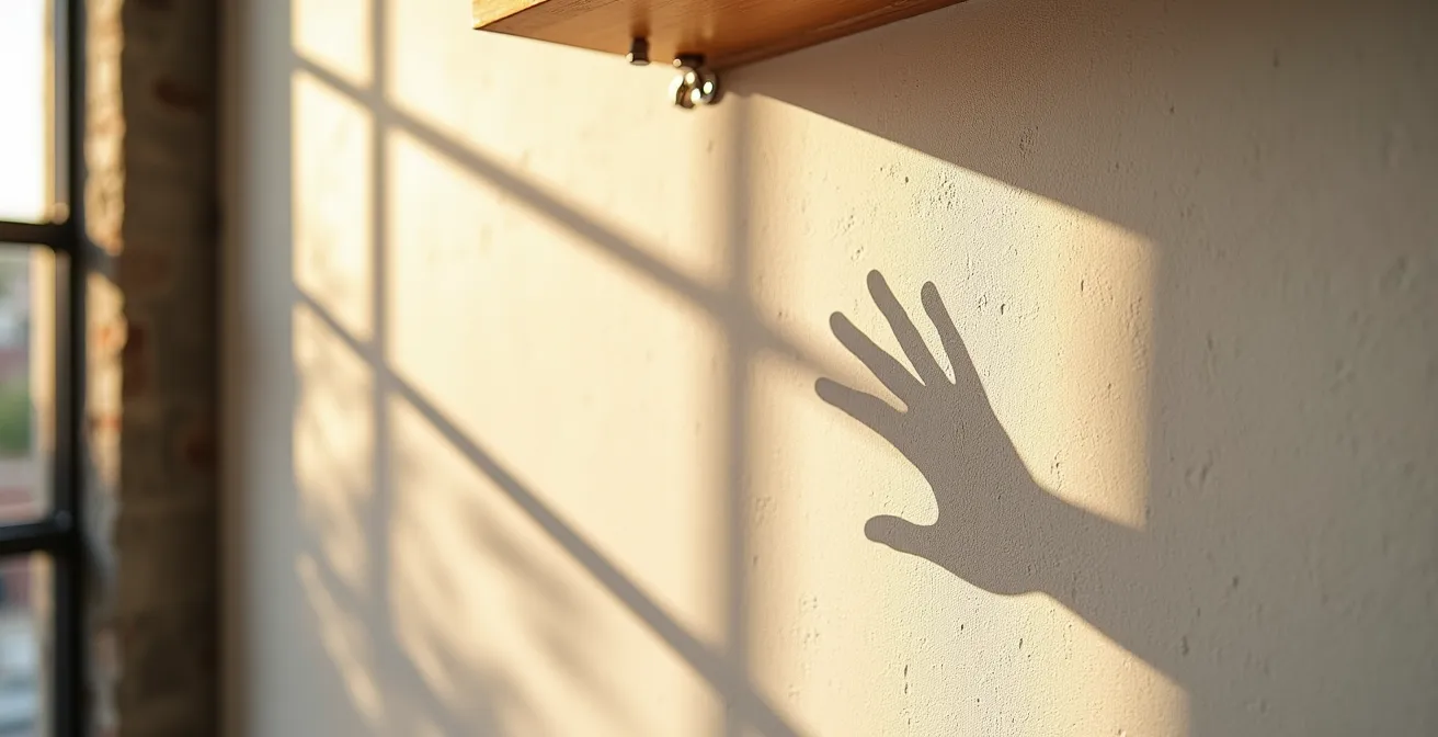 Mur texturé à la peinture de chaux blanche captant la lumière dorée du soleil avec effet velouté caractéristique