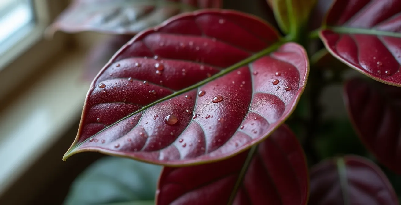 Grande plante tropicale dans un angle de salon montréalais avec composition végétale à sa base