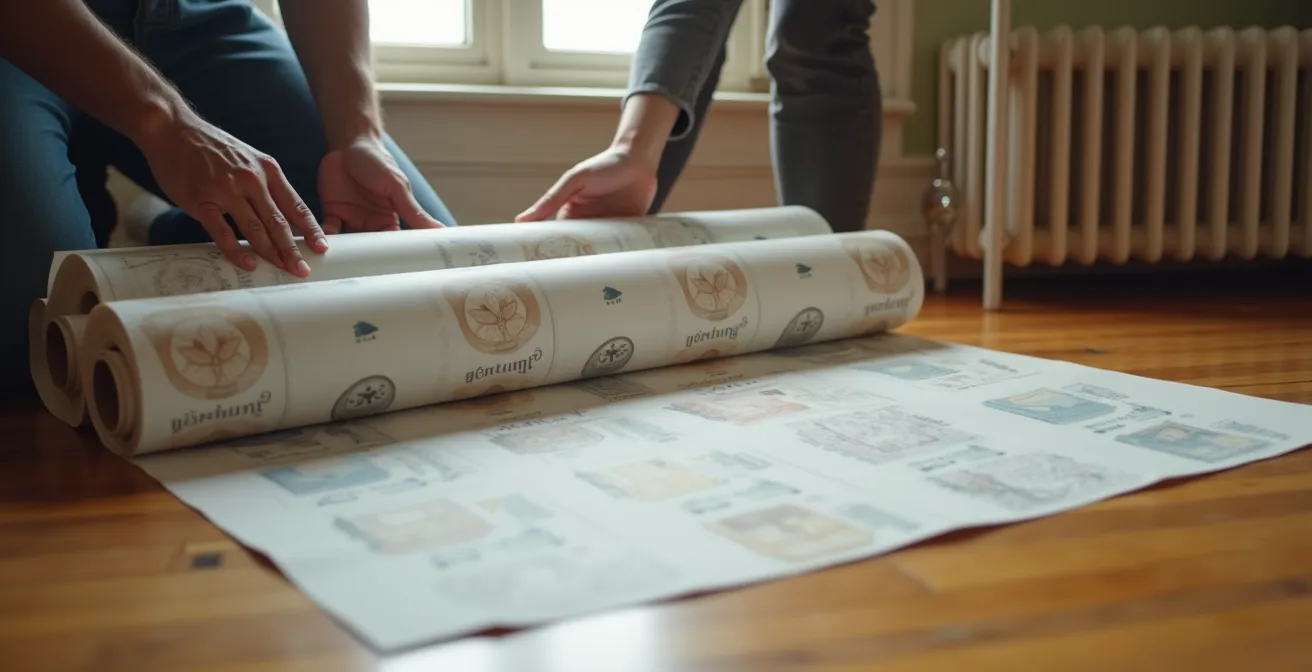 Vérification d'un kit de papier peint panoramique à la réception